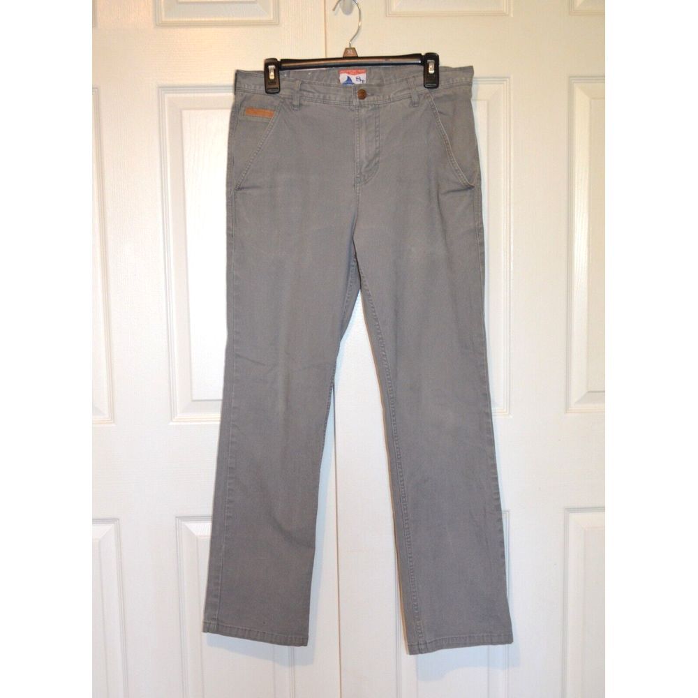 ST Southern‎ Tide Gray Pants Men's Size 31 Inseam 31" Faux Leather Accent